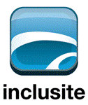 Inclusite logo: square with blue-and-white design and 'Inclusite' written below