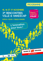 Image of event programme cover including its title: '3e rencontres Ville et Handicap: L'innovation pour tous!' 