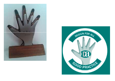 Logo and Trophy of Design for All Good practice